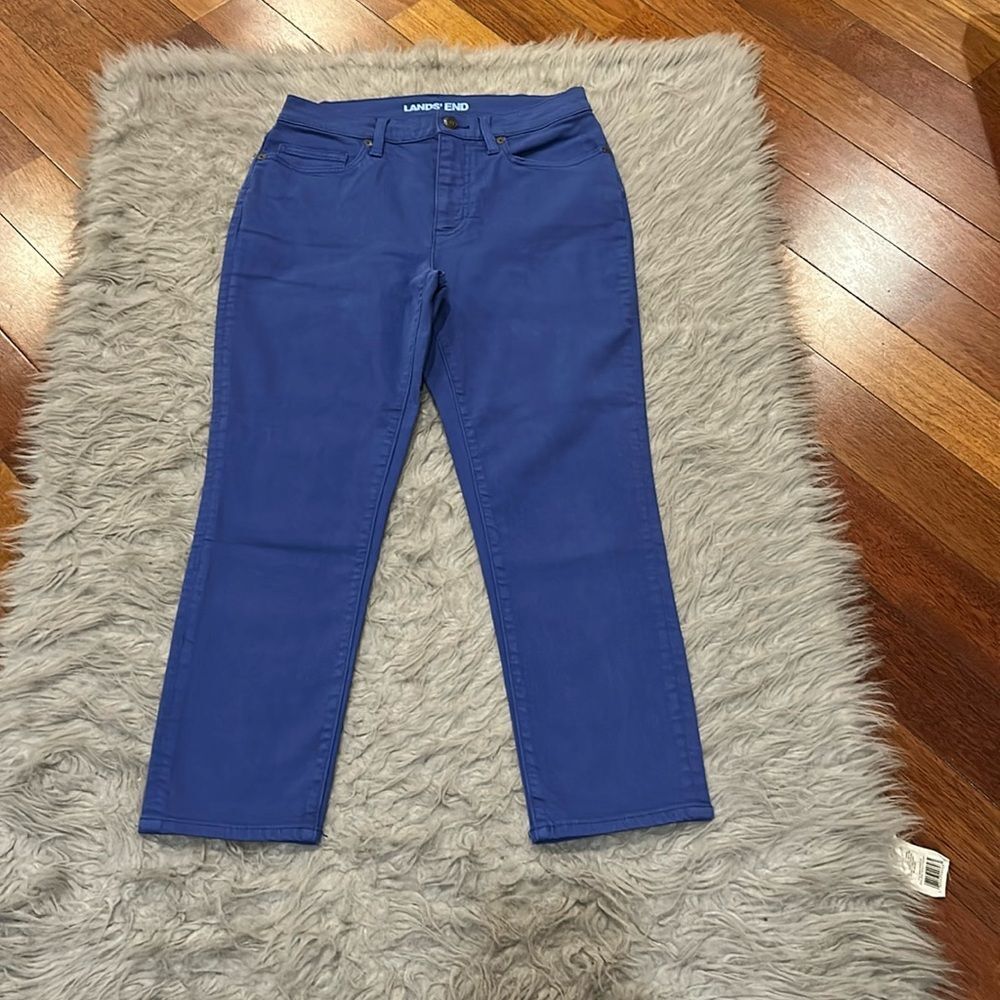 Lands' End high rise slim ankle jean blue size 6 petite‎